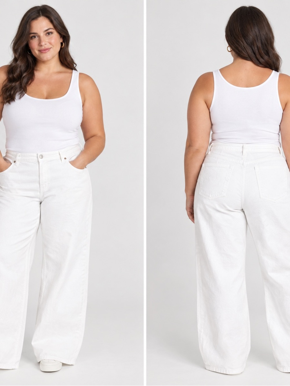 Frame Denim White Wide-Leg Flare Jeans